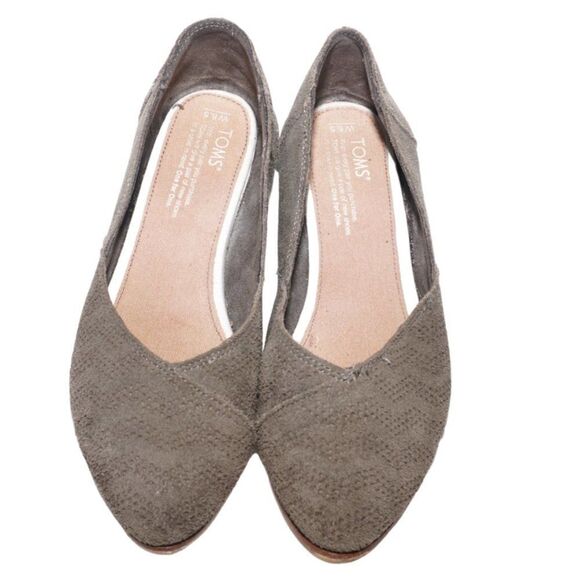 Toms Olive Jutti Neat Pointed Toe Flats, Size 6.5 - Picture 1 of 10